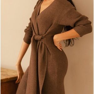 WRAP KNIT MATERNITY & NURSING DRESS